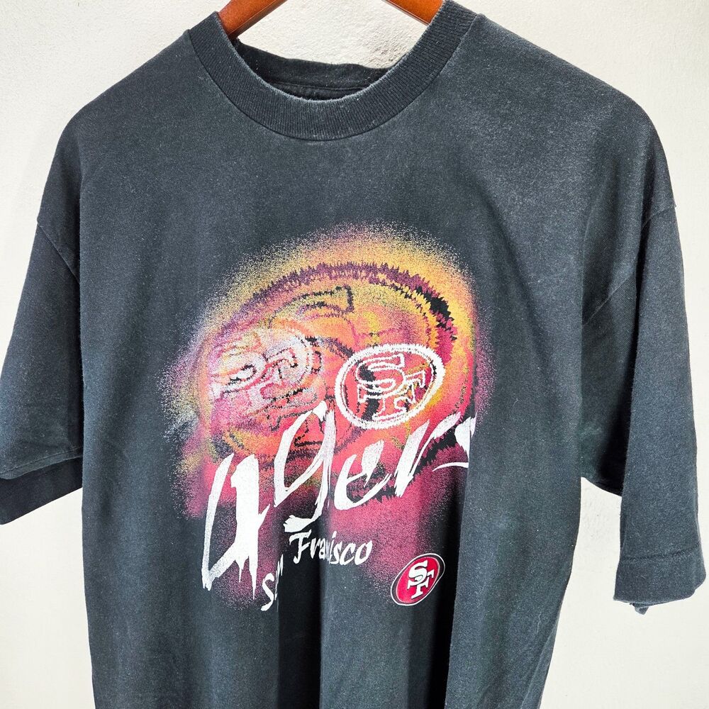 Vintage Y2K San Francisco 49ers Swirl Fruit of the Loom Graphic Tee Sz XL